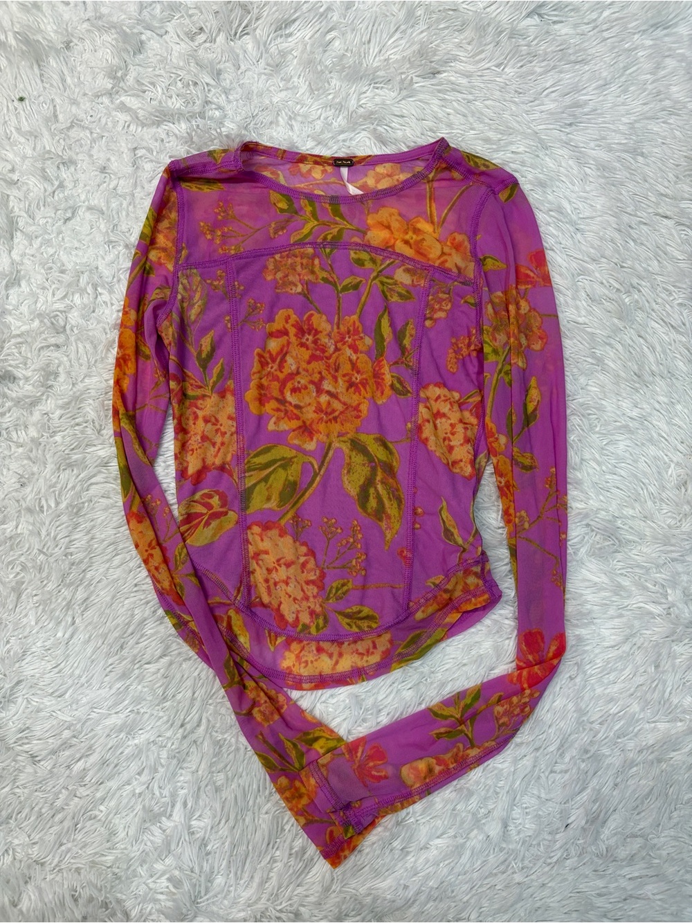 Free People Betty's Garden Top At In Iris Combo Pink - Picture 2 of 4